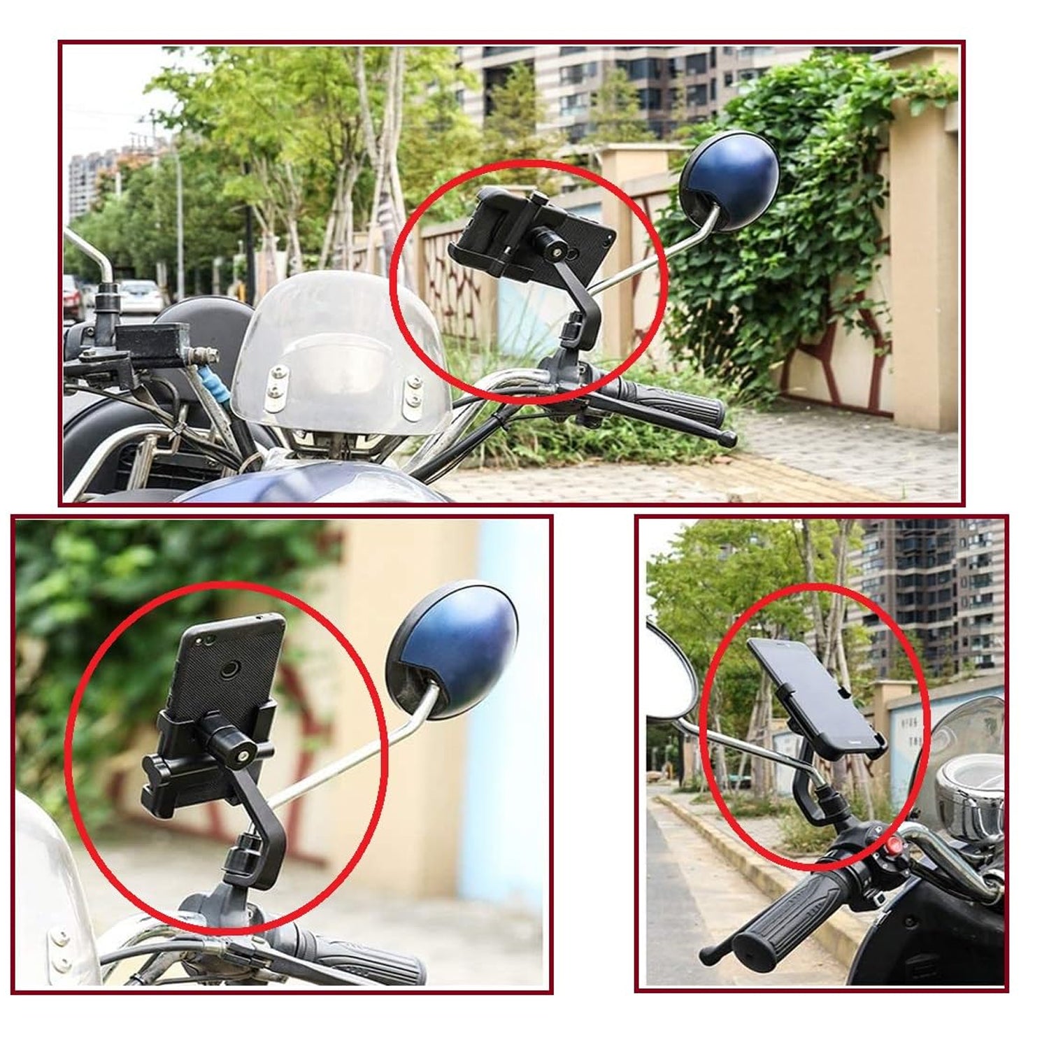 Full Metal Body Bike & Scooty 360 Degree Rotating Mobile Holder Stand for Bicycle, Motorcycle, Scooty for Maps and GPS Navigation Fits All Smartphones (1 Pc) Full Metal Body Bike & Scooty 360 Degree Rotating Mobile Holder Stand for Bicycle, Motorcycle, Scooty for Maps and GPS Navigation Fits All Smartphones (1 Pc)